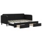 vidaXL Tagesbett Ausziehbar mit Schubladen Schwarz 80x200 cm Stoff vidaXL Tagesbett Ausziehbar mit Schubladen Schwarz 80x200 cm Stoff