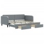 vidaXL Tagesbett Ausziehbar mit Schubladen Hellgrau 90x200 cm Stoff vidaXL Tagesbett Ausziehbar mit Schubladen Hellgrau 90x200 cm Stoff