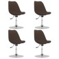 Esszimmerstühle 4 Stk. Drehbar Dunkelbraun Stoff Esszimmerstühle 4 Stk. Drehbar Dunkelbraun Stoff