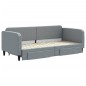 vidaXL Tagesbett Ausziehbar mit Schubladen Hellgrau 90x200 cm Stoff vidaXL Tagesbett Ausziehbar mit Schubladen Hellgrau 90x200 cm Stoff