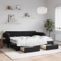vidaXL Tagesbett Ausziehbar mit Schubladen Schwarz 80x200 cm Samt vidaXL Tagesbett Ausziehbar mit Schubladen Schwarz 80x200 cm Samt