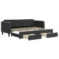 vidaXL Tagesbett Ausziehbar mit Schubladen Schwarz 80x200 cm Samt vidaXL Tagesbett Ausziehbar mit Schubladen Schwarz 80x200 cm Samt