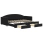 vidaXL Tagesbett Ausziehbar mit Schubladen Schwarz 90x190 cm Samt vidaXL Tagesbett Ausziehbar mit Schubladen Schwarz 90x190 cm Samt