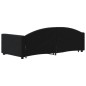 vidaXL Tagesbett Ausziehbar mit Schubladen Schwarz 90x190 cm Samt vidaXL Tagesbett Ausziehbar mit Schubladen Schwarz 90x190 cm Samt