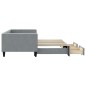 vidaXL Tagesbett Ausziehbar mit Schubladen Hellgrau 90x190 cm Stoff vidaXL Tagesbett Ausziehbar mit Schubladen Hellgrau 90x190 cm Stoff