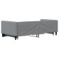 vidaXL Tagesbett Ausziehbar mit Schubladen Hellgrau 90x190 cm Stoff vidaXL Tagesbett Ausziehbar mit Schubladen Hellgrau 90x190 cm Stoff
