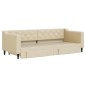 vidaXL Tagesbett Ausziehbar mit Schubladen Creme 80x200 cm Stoff vidaXL Tagesbett Ausziehbar mit Schubladen Creme 80x200 cm Stoff