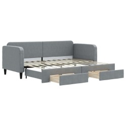 vidaXL Tagesbett Ausziehbar mit Schubladen Hellgrau 80x200 cm Stoff