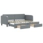 vidaXL Tagesbett Ausziehbar mit Schubladen Hellgrau 80x200 cm Stoff vidaXL Tagesbett Ausziehbar mit Schubladen Hellgrau 80x200 cm Stoff