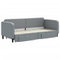 vidaXL Tagesbett Ausziehbar mit Schubladen Hellgrau 80x200 cm Stoff vidaXL Tagesbett Ausziehbar mit Schubladen Hellgrau 80x200 cm Stoff