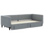vidaXL Tagesbett Ausziehbar mit Schubladen Hellgrau 90x200 cm Stoff