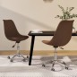 vidaXL Esszimmerstühle 2 Stk. Drehbar Braun Stoff