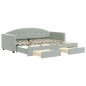 vidaXL Tagesbett Ausziehbar mit Schubladen Hellgrau 80x200 cm Samt vidaXL Tagesbett Ausziehbar mit Schubladen Hellgrau 80x200 cm Samt
