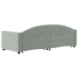vidaXL Tagesbett Ausziehbar mit Schubladen Hellgrau 80x200 cm Samt vidaXL Tagesbett Ausziehbar mit Schubladen Hellgrau 80x200 cm Samt