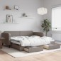 vidaXL Tagesbett Ausziehbar mit Schubladen Taupe 100x200 cm Stoff vidaXL Tagesbett Ausziehbar mit Schubladen Taupe 100x200 cm Stoff