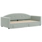 vidaXL Tagesbett Ausziehbar mit Schubladen Hellgrau 90x190 cm Samt vidaXL Tagesbett Ausziehbar mit Schubladen Hellgrau 90x190 cm Samt