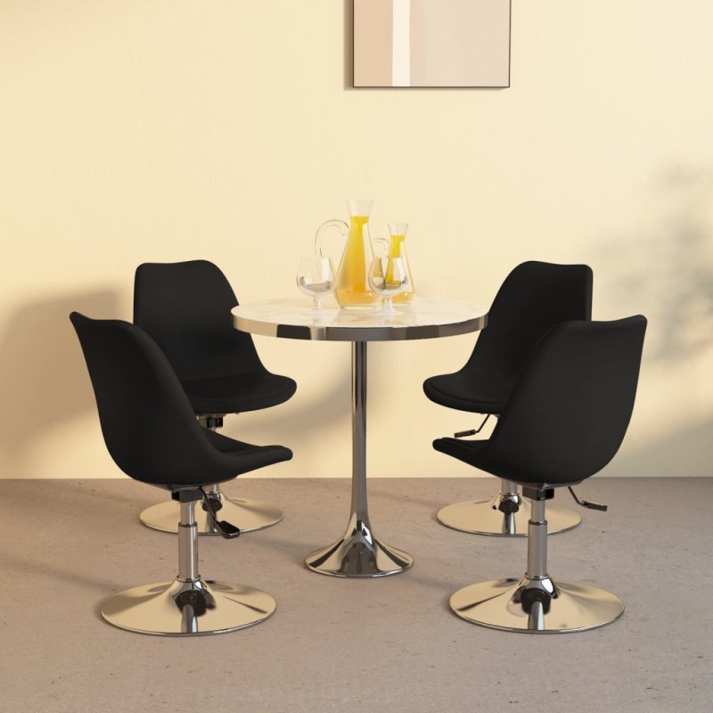 Esszimmerstühle 4 Stk. Drehbar Schwarz Stoff Esszimmerstühle 4 Stk. Drehbar Schwarz Stoff