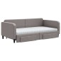 vidaXL Tagesbett Ausziehbar mit Schubladen Taupe 100x200 cm Stoff vidaXL Tagesbett Ausziehbar mit Schubladen Taupe 100x200 cm Stoff