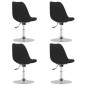 Esszimmerstühle 4 Stk. Drehbar Schwarz Stoff Esszimmerstühle 4 Stk. Drehbar Schwarz Stoff