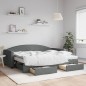 vidaXL Tagesbett Ausziehbar mit Schubladen Dunkelgrau 90x200 cm Stoff vidaXL Tagesbett Ausziehbar mit Schubladen Dunkelgrau 90x200 cm Stoff