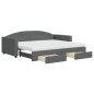 vidaXL Tagesbett Ausziehbar mit Schubladen Dunkelgrau 90x200 cm Stoff vidaXL Tagesbett Ausziehbar mit Schubladen Dunkelgrau 90x200 cm Stoff