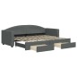 vidaXL Tagesbett Ausziehbar mit Schubladen Dunkelgrau 80x200 cm Stoff vidaXL Tagesbett Ausziehbar mit Schubladen Dunkelgrau 80x200 cm Stoff
