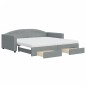 vidaXL Tagesbett Ausziehbar mit Schubladen Hellgrau 100x200 cm Stoff vidaXL Tagesbett Ausziehbar mit Schubladen Hellgrau 100x200 cm Stoff