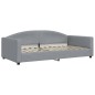 vidaXL Tagesbett Ausziehbar mit Schubladen Hellgrau 100x200 cm Stoff vidaXL Tagesbett Ausziehbar mit Schubladen Hellgrau 100x200 cm Stoff