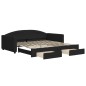 vidaXL Tagesbett Ausziehbar mit Schubladen Schwarz 100x200 cm Stoff vidaXL Tagesbett Ausziehbar mit Schubladen Schwarz 100x200 cm Stoff