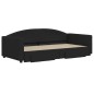 vidaXL Tagesbett Ausziehbar mit Schubladen Schwarz 100x200 cm Stoff vidaXL Tagesbett Ausziehbar mit Schubladen Schwarz 100x200 cm Stoff