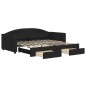 vidaXL Tagesbett Ausziehbar mit Schubladen Schwarz 90x190 cm Stoff vidaXL Tagesbett Ausziehbar mit Schubladen Schwarz 90x190 cm Stoff