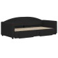 vidaXL Tagesbett Ausziehbar mit Schubladen Schwarz 90x190 cm Stoff vidaXL Tagesbett Ausziehbar mit Schubladen Schwarz 90x190 cm Stoff