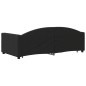 vidaXL Tagesbett Ausziehbar mit Schubladen Schwarz 90x190 cm Stoff vidaXL Tagesbett Ausziehbar mit Schubladen Schwarz 90x190 cm Stoff