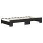 vidaXL Tagesbett Ausziehbar mit Schubladen Schwarz 90x190 cm Stoff vidaXL Tagesbett Ausziehbar mit Schubladen Schwarz 90x190 cm Stoff