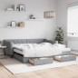 vidaXL Tagesbett Ausziehbar mit Schubladen Hellgrau 100x200 cm Stoff vidaXL Tagesbett Ausziehbar mit Schubladen Hellgrau 100x200 cm Stoff