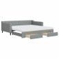 vidaXL Tagesbett Ausziehbar mit Schubladen Hellgrau 100x200 cm Stoff vidaXL Tagesbett Ausziehbar mit Schubladen Hellgrau 100x200 cm Stoff