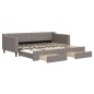 vidaXL Tagesbett Ausziehbar mit Schubladen Taupe 90x200 cm Stoff vidaXL Tagesbett Ausziehbar mit Schubladen Taupe 90x200 cm Stoff