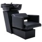 Friseurstuhl mit Waschbecken Schwarz 129x59x82 cm Kunstleder Friseurstuhl mit Waschbecken Schwarz 129x59x82 cm Kunstleder