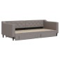 vidaXL Tagesbett Ausziehbar mit Schubladen Taupe 90x200 cm Stoff vidaXL Tagesbett Ausziehbar mit Schubladen Taupe 90x200 cm Stoff