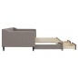 vidaXL Tagesbett Ausziehbar mit Schubladen Taupe 90x200 cm Stoff vidaXL Tagesbett Ausziehbar mit Schubladen Taupe 90x200 cm Stoff