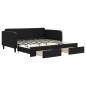 vidaXL Tagesbett Ausziehbar mit Schubladen Schwarz 90x190 cm Stoff vidaXL Tagesbett Ausziehbar mit Schubladen Schwarz 90x190 cm Stoff