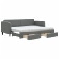 vidaXL Tagesbett Ausziehbar mit Schubladen Dunkelgrau 80x200 cm Stoff vidaXL Tagesbett Ausziehbar mit Schubladen Dunkelgrau 80x200 cm Stoff