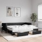 vidaXL Tagesbett Ausziehbar mit Schubladen Schwarz 90x190 cm Stoff vidaXL Tagesbett Ausziehbar mit Schubladen Schwarz 90x190 cm Stoff