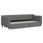 vidaXL Tagesbett Ausziehbar mit Schubladen Dunkelgrau 80x200 cm Stoff vidaXL Tagesbett Ausziehbar mit Schubladen Dunkelgrau 80x200 cm Stoff