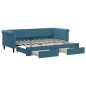 vidaXL Tagesbett Ausziehbar mit Schubladen Blau 80x200 cm Samt vidaXL Tagesbett Ausziehbar mit Schubladen Blau 80x200 cm Samt