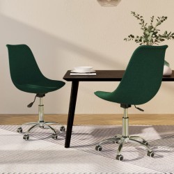 Esszimmerstühle 2 Stk. Drehbar Dunkelgrün Stoff