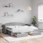 vidaXL Tagesbett Ausziehbar mit Schubladen Hellgrau 80x200 cm Stoff vidaXL Tagesbett Ausziehbar mit Schubladen Hellgrau 80x200 cm Stoff