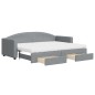 vidaXL Tagesbett Ausziehbar mit Schubladen Hellgrau 80x200 cm Stoff vidaXL Tagesbett Ausziehbar mit Schubladen Hellgrau 80x200 cm Stoff