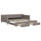 vidaXL Tagesbett Ausziehbar mit Schubladen Taupe 100x200 cm Stoff vidaXL Tagesbett Ausziehbar mit Schubladen Taupe 100x200 cm Stoff