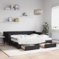 vidaXL Tagesbett Ausziehbar mit Schubladen Schwarz 90x190 cm Stoff vidaXL Tagesbett Ausziehbar mit Schubladen Schwarz 90x190 cm Stoff